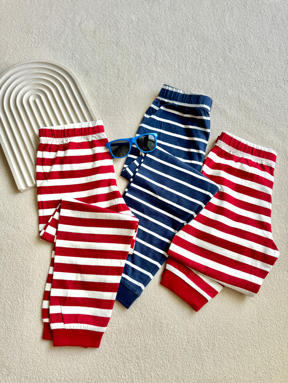 شلوار راحتی راه راه نخپنبه