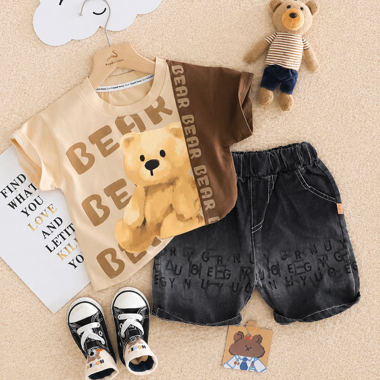 ست تیشرت شلوارکوارداتی تدی Bear مناسب ۱ تا ۵ سال